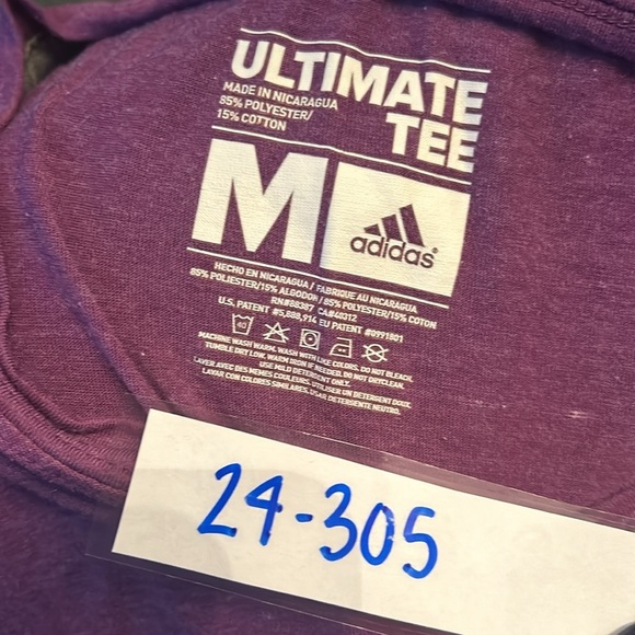 Purple ADIDAS short Sleeve V Neck - Picture 3 of 3